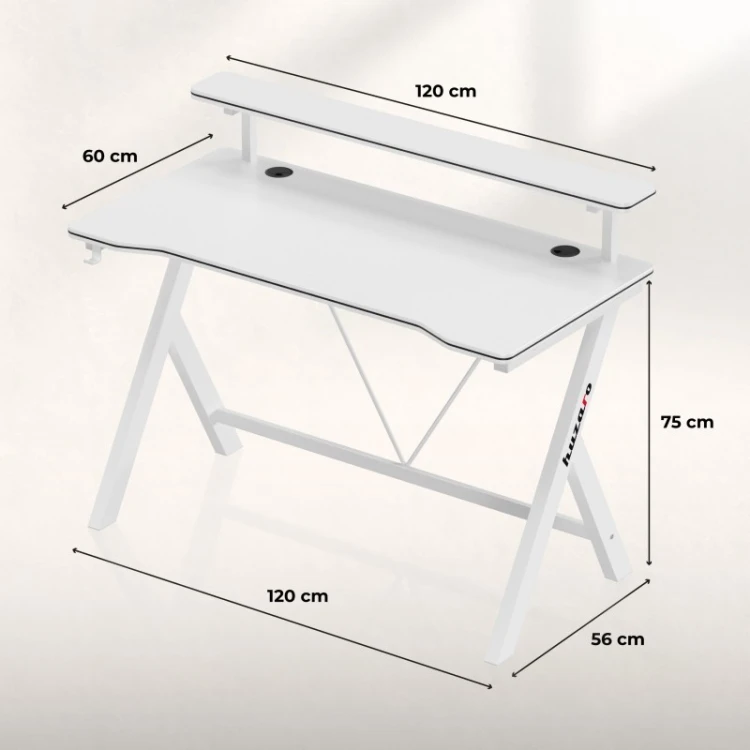 Biurko gamingowe Hero 1.9 White 120 cm