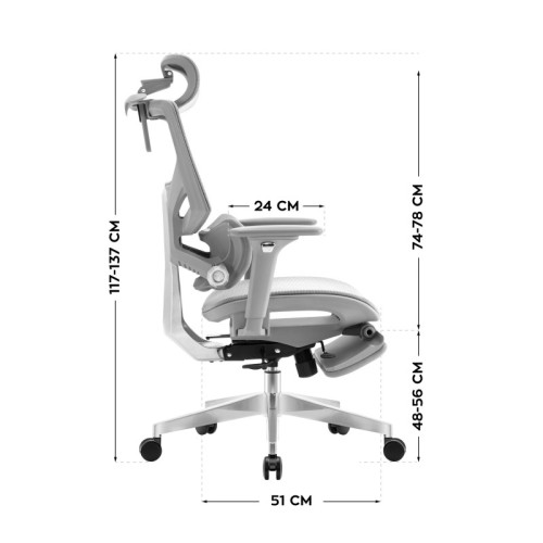 Fotel ergonomiczny Expert 8.7 Grey Mesh