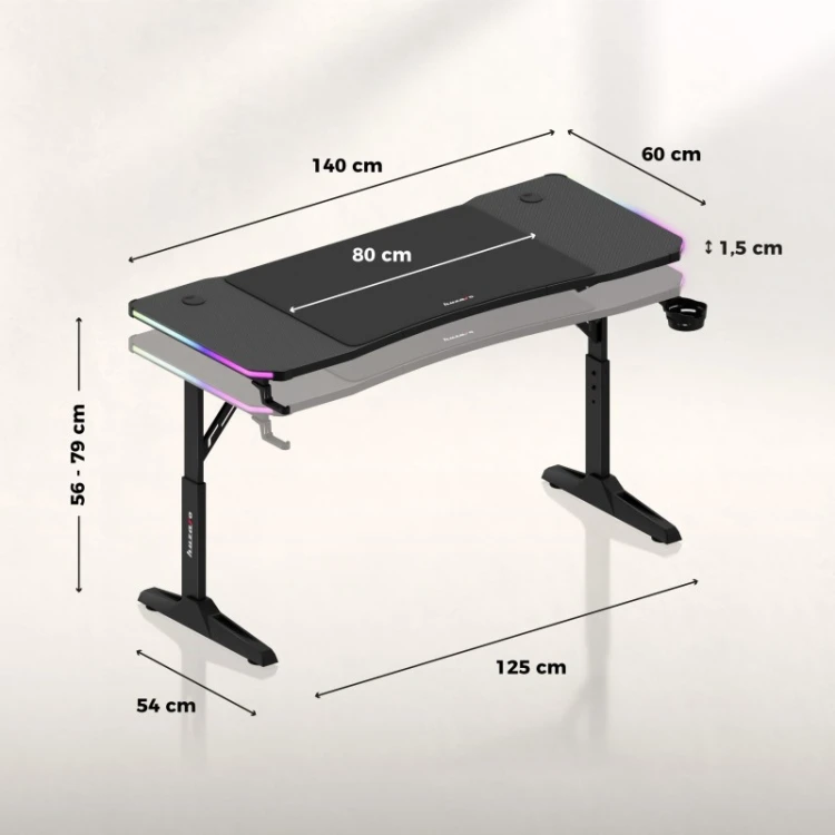 Biurko gamingowe Hero 3.6 RGB Black