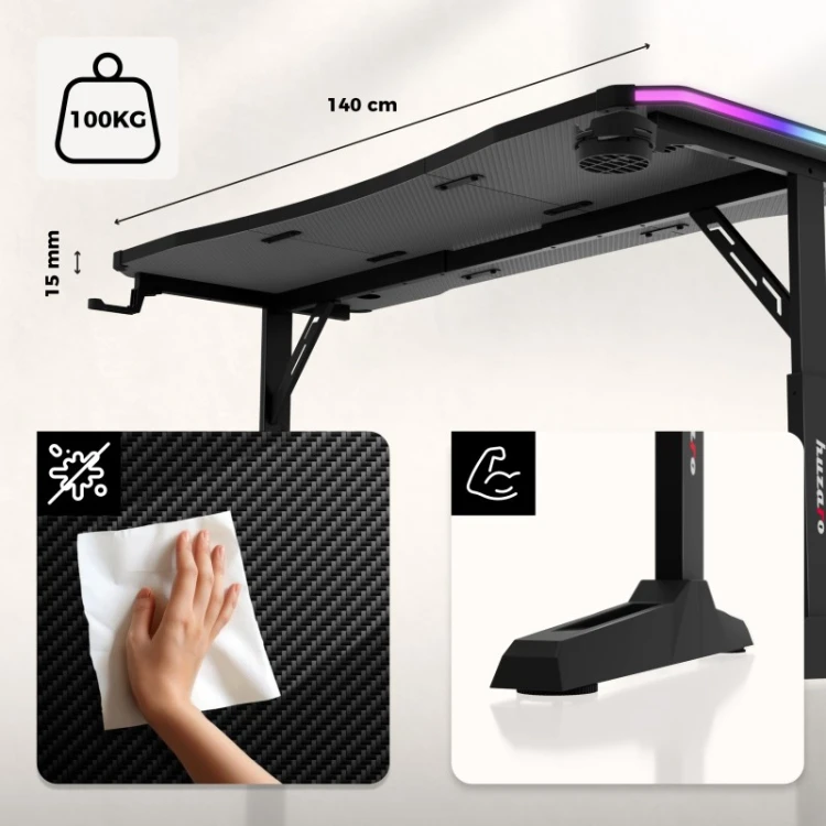 Biurko gamingowe Hero 3.6 RGB Black