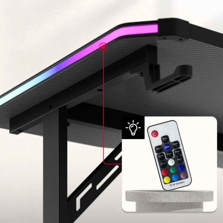 Biurko gamingowe Hero 4.6 RGB Black 160 cm