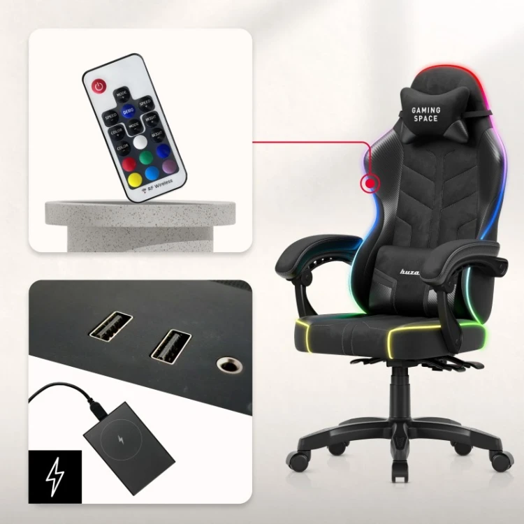 Fotel gamingowy welurowy Force 2.7 RGB Black