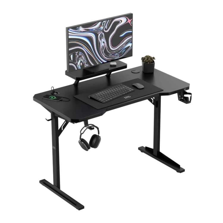 Biurko komputerowe z półką Leader 5.1 Black 115 cm