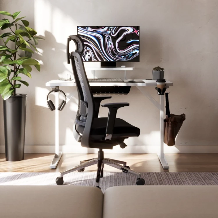 Biurko komputerowe z półką Leader 5.1 White 115 cm