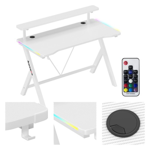 Biurko gamingowe Hero 1.9 RGB White 120 cm