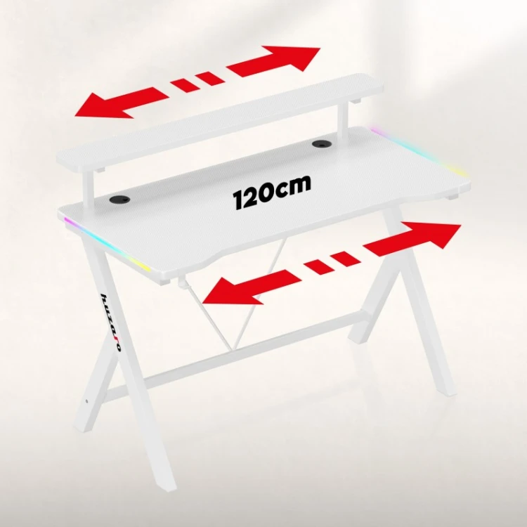 Biurko gamingowe Hero 1.9 RGB White 120 cm