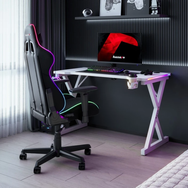 Biurko gamingowe Hero 2.3 RGB White 120 cm