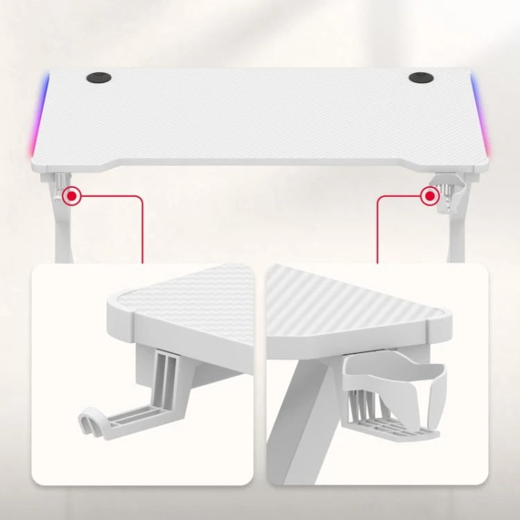 Biurko gamingowe Hero 2.3 RGB White 120 cm