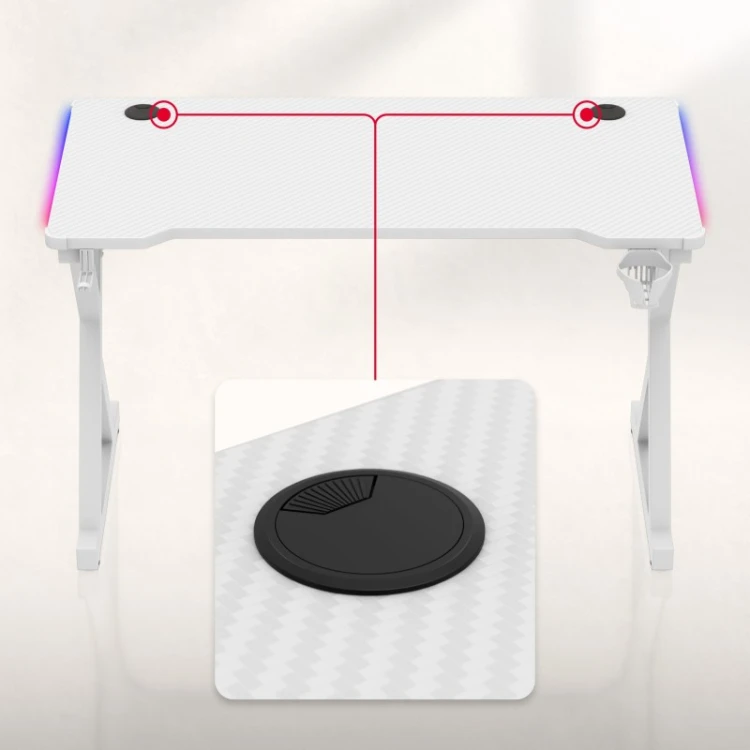 Biurko gamingowe Hero 2.3 RGB White 120 cm