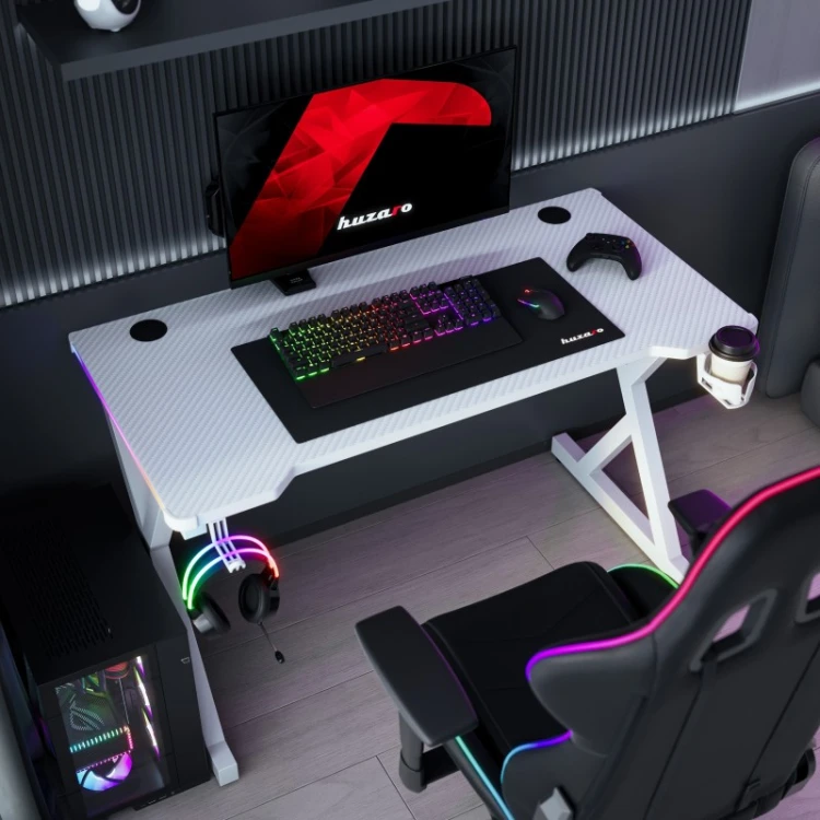 Biurko gamingowe Hero 2.3 RGB White 120 cm