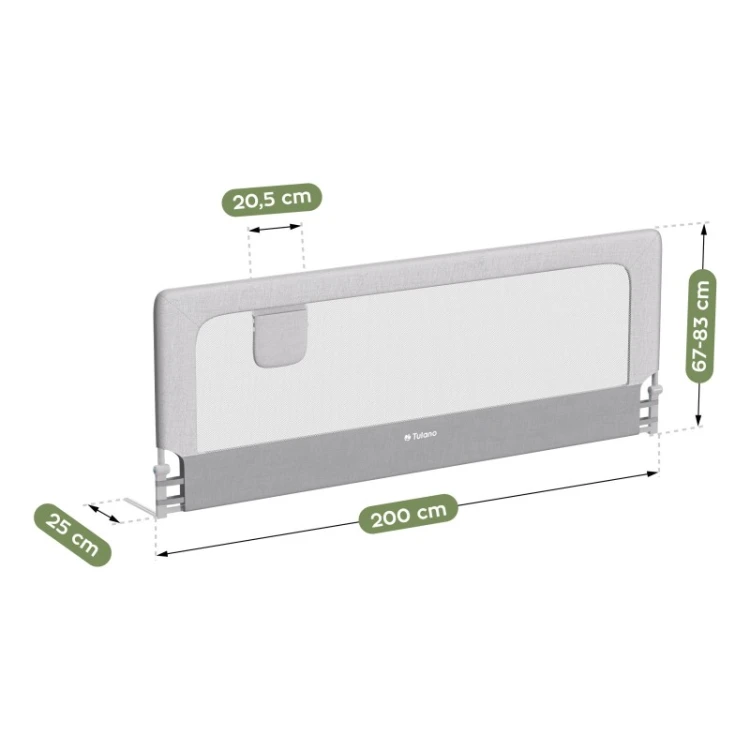 Barierka ochronna na łóżko Cover 30 White-Grey 200 cm