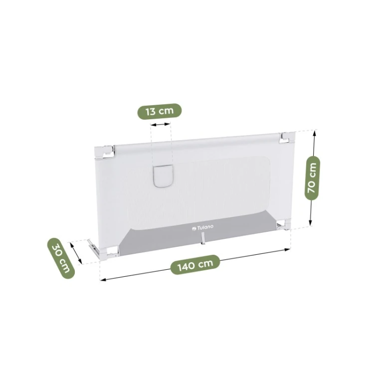 Barierka ochronna do łóżka Cover 44 White-Grey 140 cm