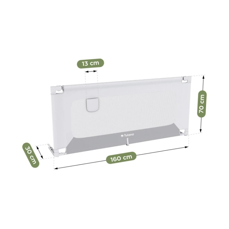Barierka ochronna na łóżko Cover 46 White-Grey 160 cm