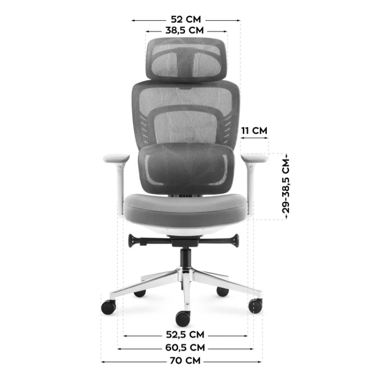 Fotel biurowy z masażem Visioner 6.1 Grey