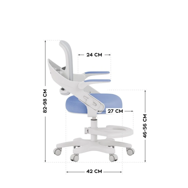 Fotel do biurka dla dziecka Junior 4.3 Blue-grey