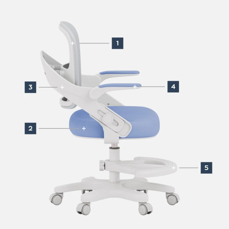 Fotel do biurka dla dziecka Junior 4.3 Blue-grey