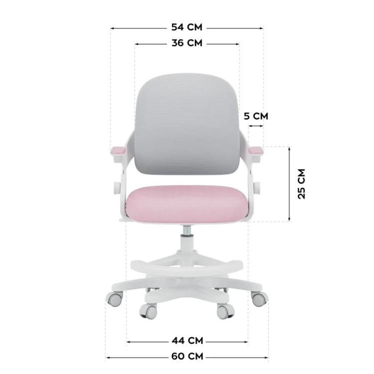 Fotel do biurka dla dziecka Junior 4.3 Pink-grey
