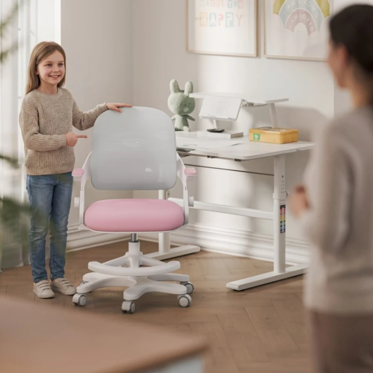 Fotel do biurka dla dziecka Junior 4.3 Pink-grey