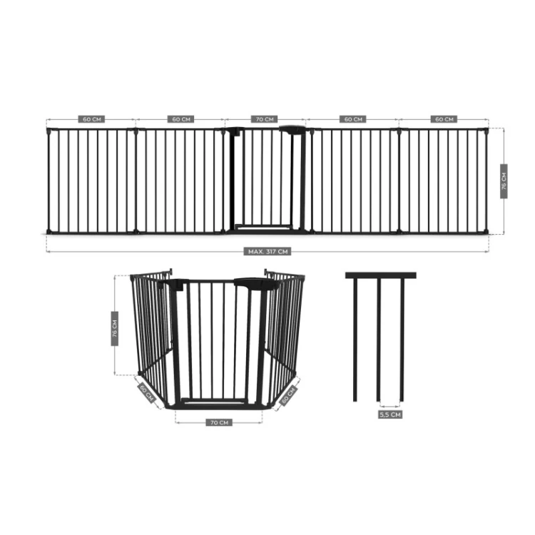 Barierka 2w1 Guardian 6.0 Black 340 cm