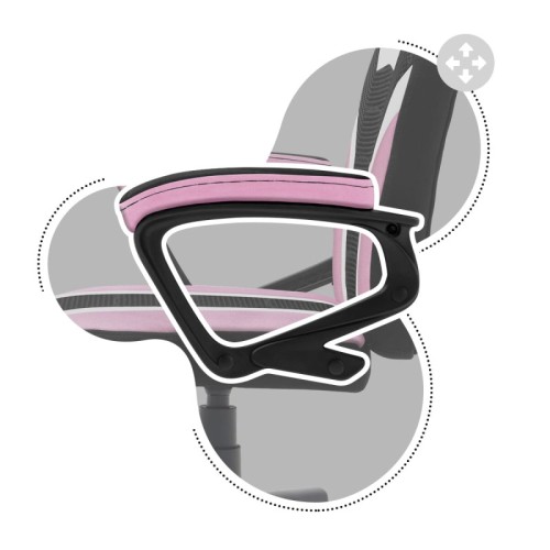 Fotel gamingowy dla dziecka Ranger 1.0 Pink Mesh