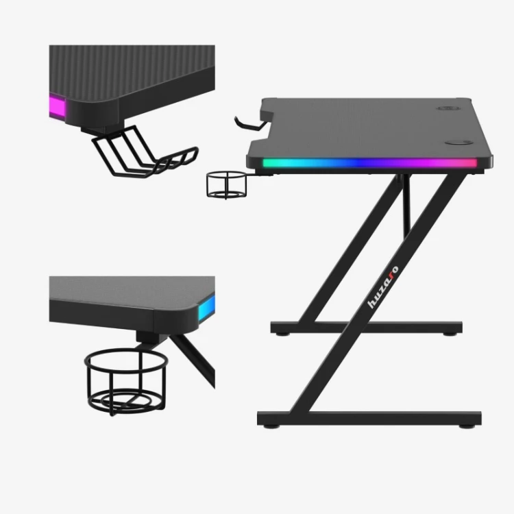 Biurko gamingowe Hero 2.5 RGB Black 120 cm