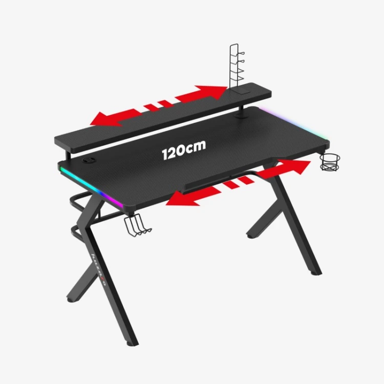Biurko gamingowe Hero 5.0 RGB Black 120 cm
