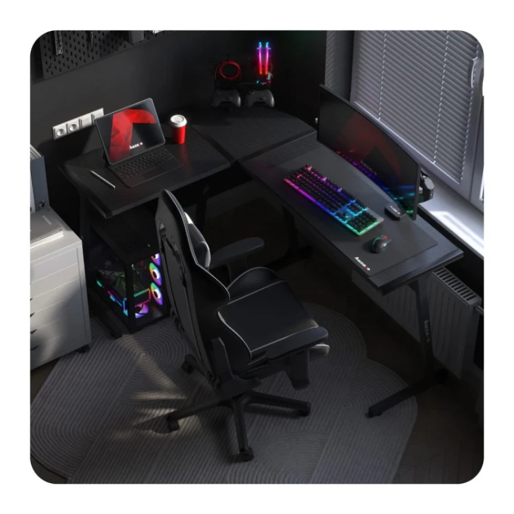 Biurko gamingowe narożne Hero 6.0 Black 147 cm