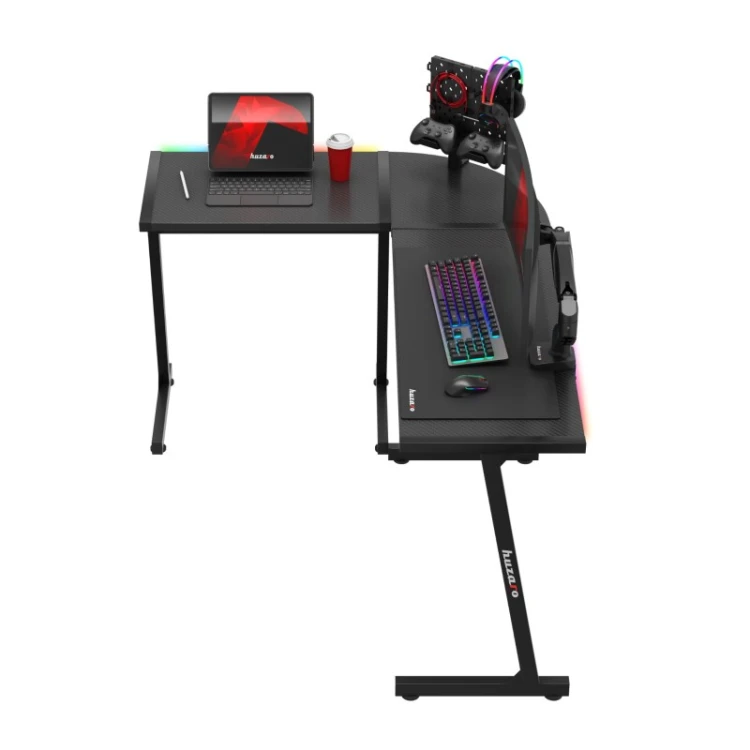 Biurko gamingowe narożne Hero 6.0 RGB Black 147 cm