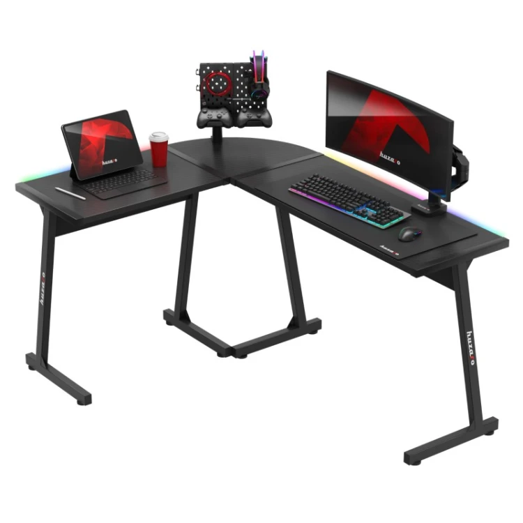 Biurko gamingowe narożne Hero 6.0 RGB Black 147 cm