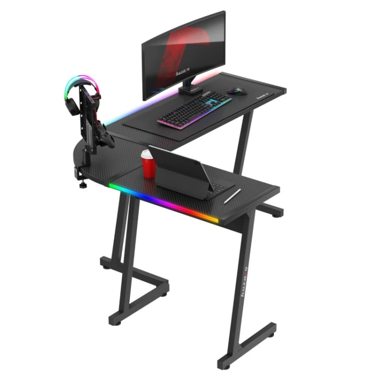 Biurko gamingowe narożne Hero 6.0 RGB Black 147 cm