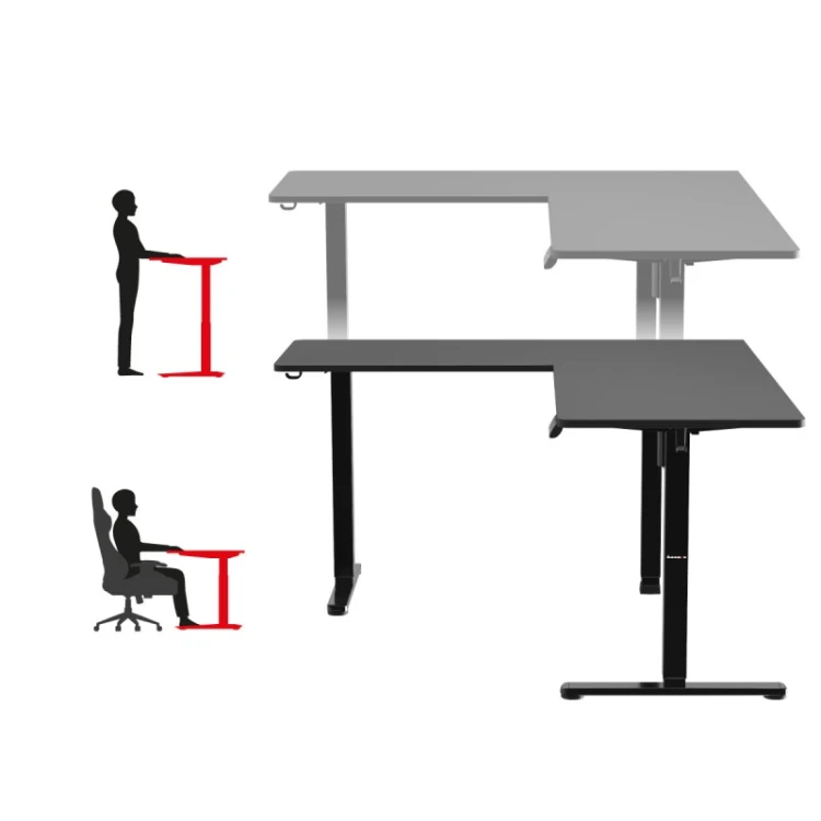 Biurko gamingowe narożne elektryczne Hero 9.5 Black 160 cm