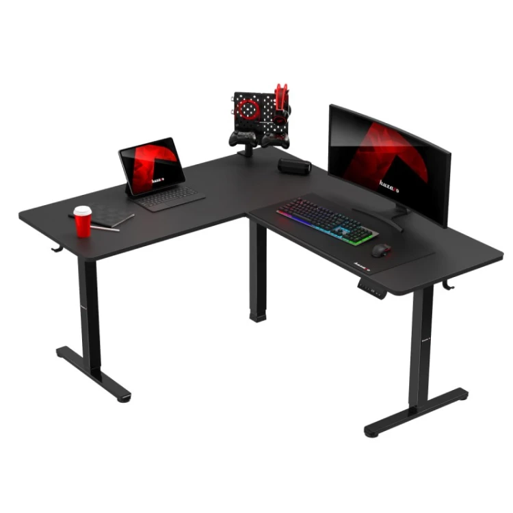 Biurko gamingowe narożne elektryczne Hero 9.5 Black 160 cm