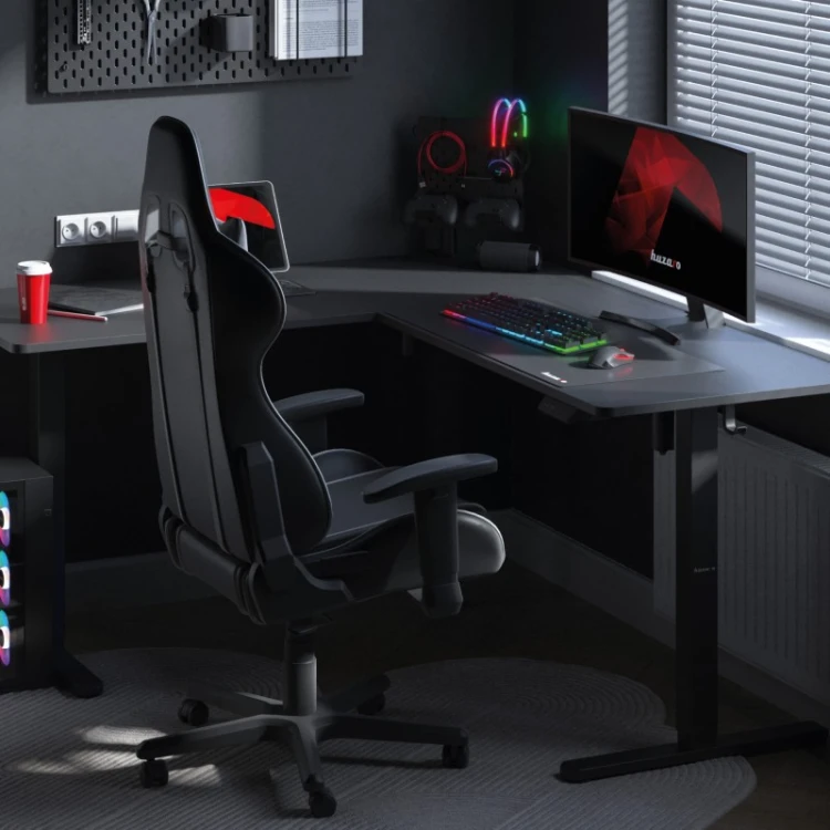 Biurko gamingowe narożne elektryczne Hero 9.5 Black 160 cm