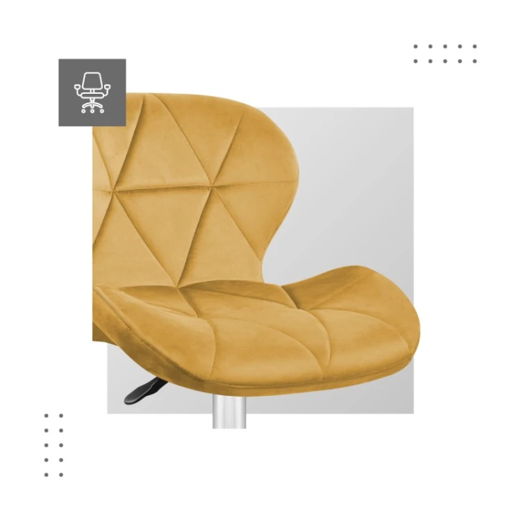 Krzesło obrotowe welurowe Future 3.0 Mustard Yellow