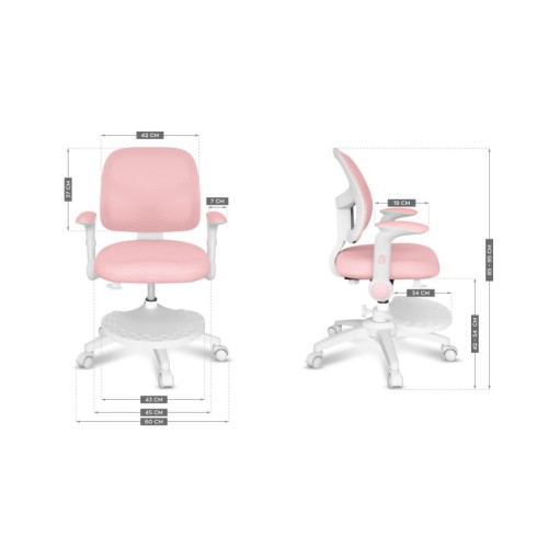 Fotel obrotowy dla dziecka Junior 5.0 Pink