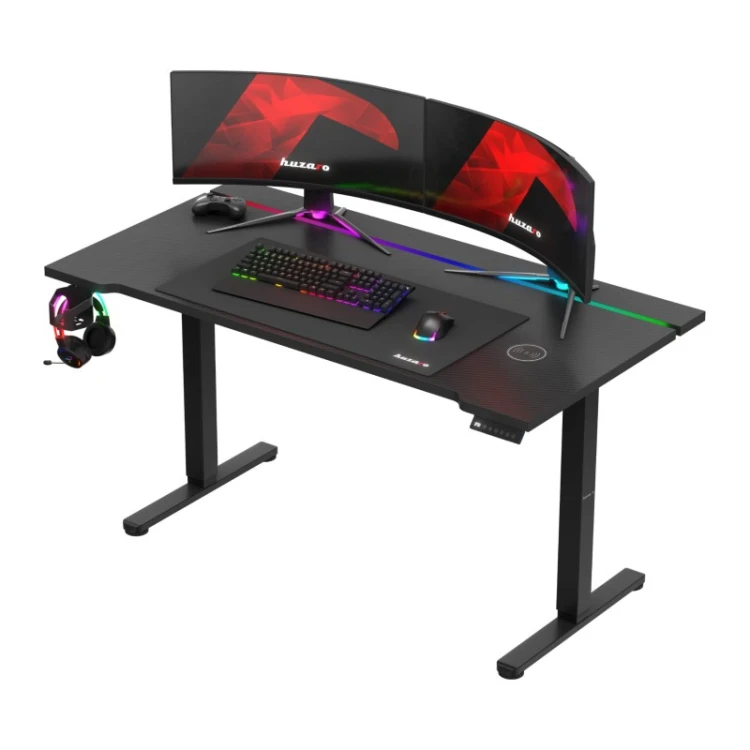 Biurko gamingowe elektryczne Hero 8.7 RGB Black 140 cm