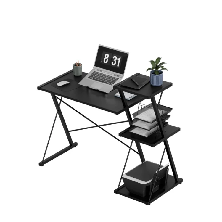 Biurko z półkami Leader 3.5 Black 116 cm