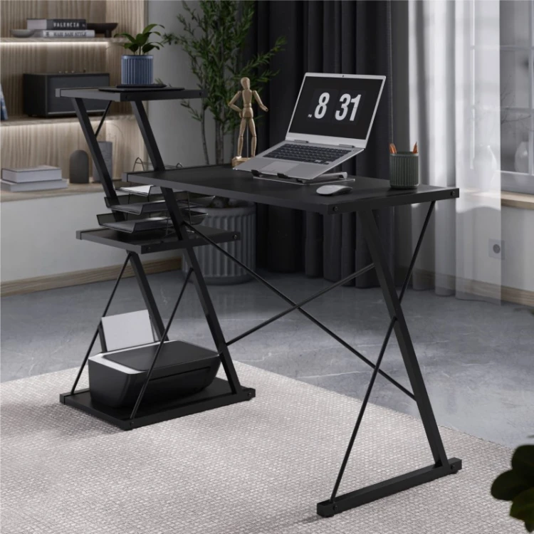 Biurko z półkami Leader 3.5 Black 116 cm