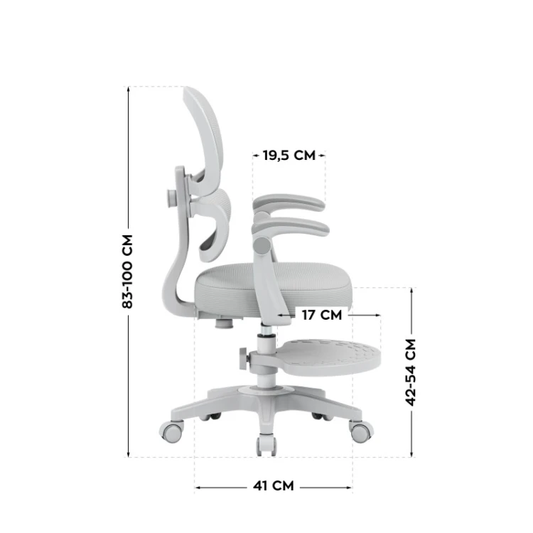Fotel ergonomiczny dla dzieci Junior 4.4 Grey
