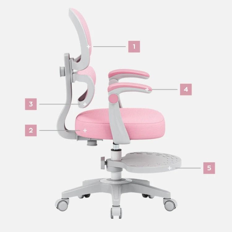 Fotel ergonomiczny dla dzieci Junior 4.4 Pink