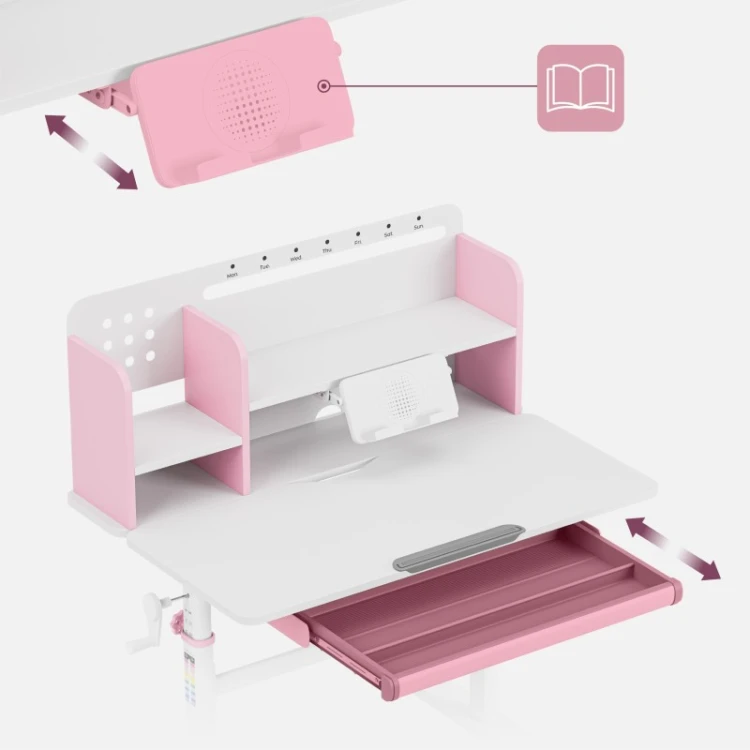 Ergonomiczne biurko dla dziecka Study 5.0 Pink 90 cm