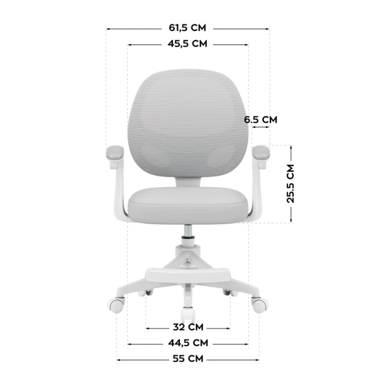 Fotel obrotowy dla dzieci Junior 3.1 Grey