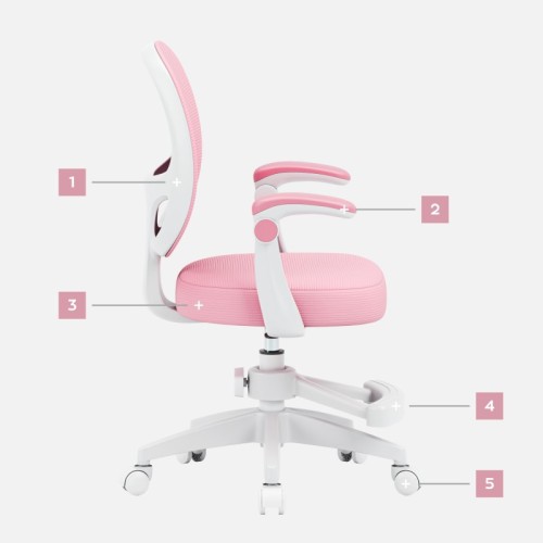 Fotel obrotowy dla dzieci Junior 3.1 Pink