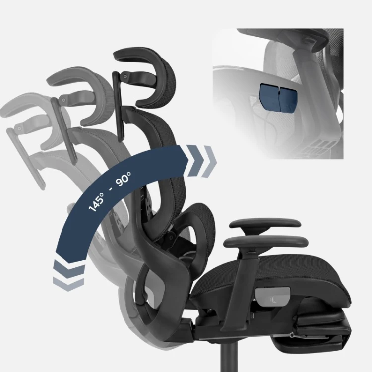 Fotel ergonomiczny z podnóżkiem Expert 9.3 Black
