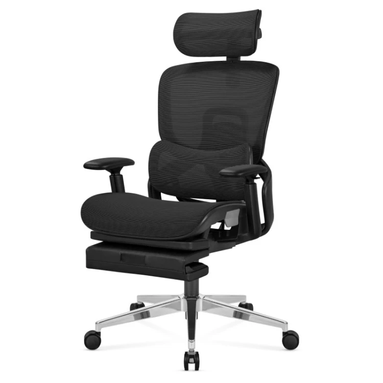 Fotel ergonomiczny z podnóżkiem Expert 9.3 Black