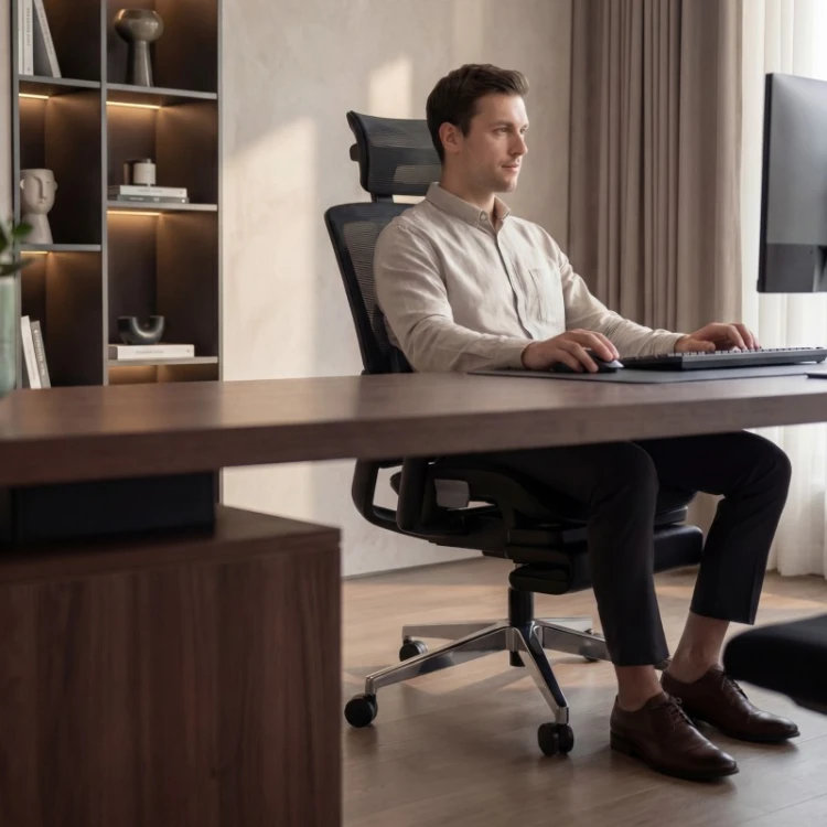 Fotel ergonomiczny z podnóżkiem Expert 9.3 Black