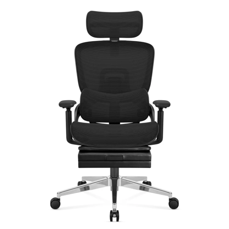 Fotel ergonomiczny z podnóżkiem Expert 9.3 Black