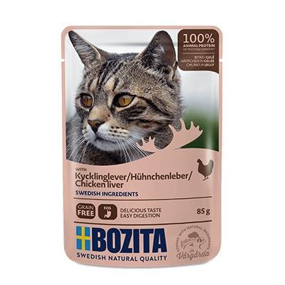 BOZITA Mięsne kawałki w galarecie z wątróbką z kurczaka - saszetka dla kota - 85g