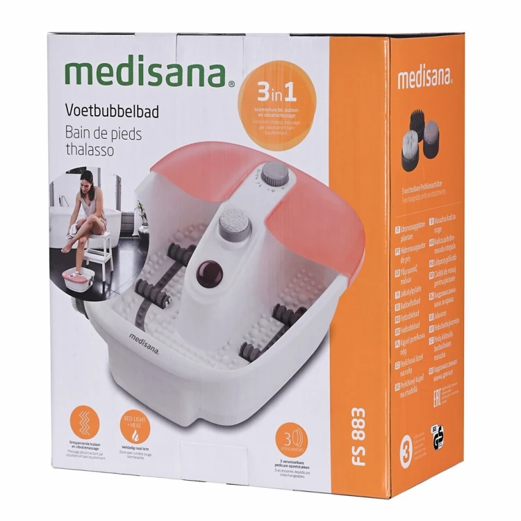 Masażer do stóp Medisana FS 883 80 W | funkcja bąbelków | utrzymywanie temperatury | 410 x 450 x 185 mm