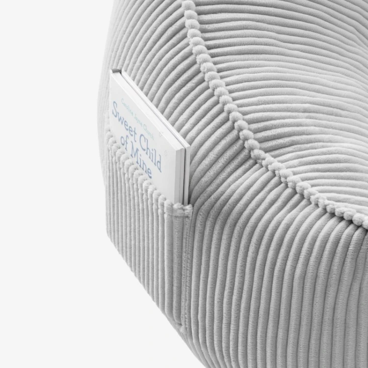 Fotel pufa z oparciem sztruksowa Comfy 4.0 Grey